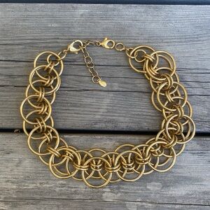 Carlisle Necklace Gold Ring Weave 16 inch with a Extra lLength Option Gorgeous